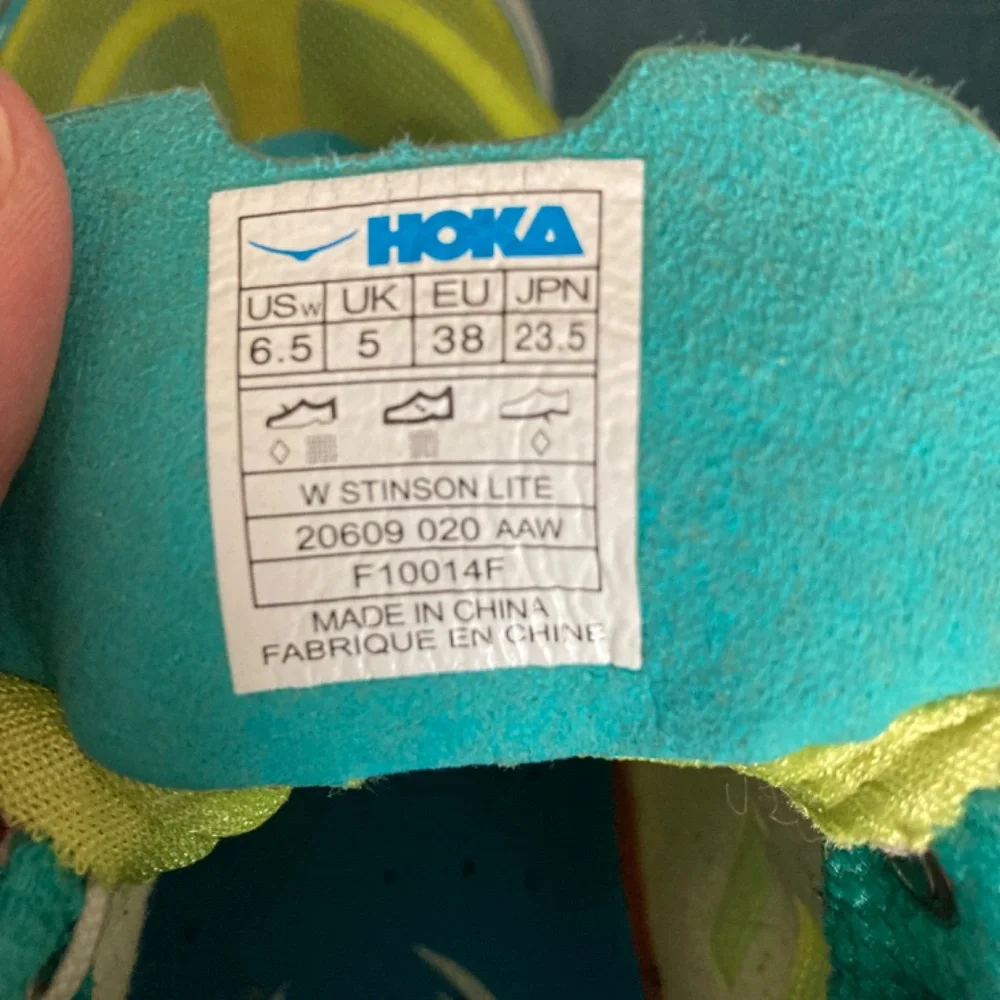 Hoka One One Women's Turquoise and Lime Athletic Running Shoes
